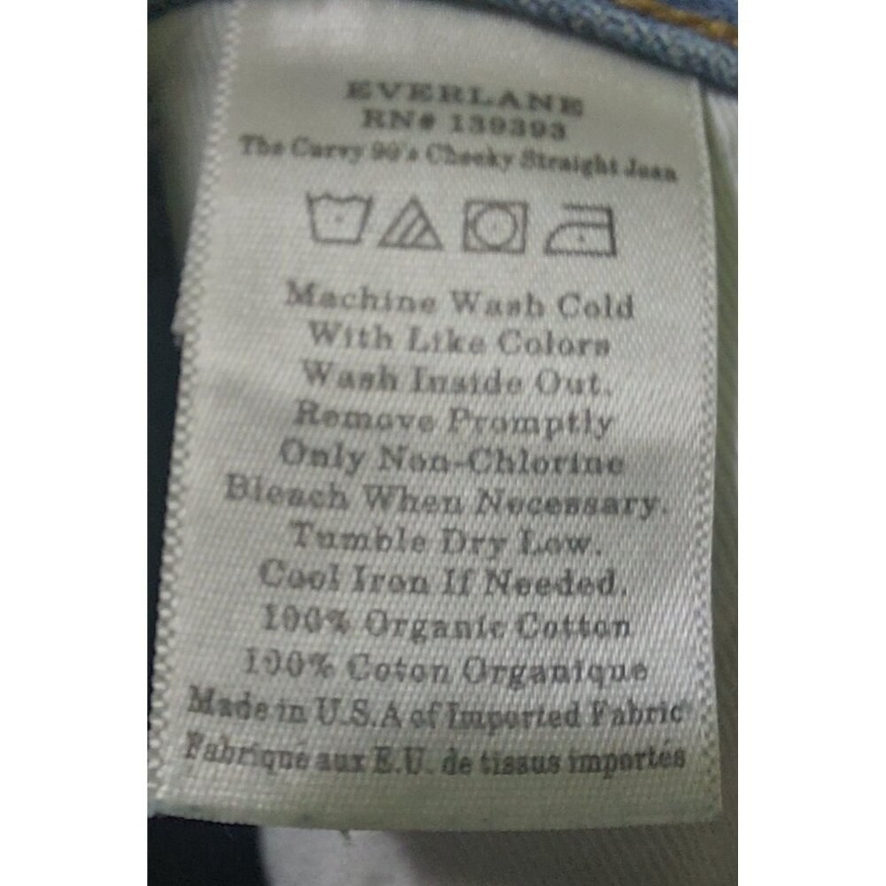 Everlane Women's Curvy 90s Cheeky Straight Jean Vintage Sunbleached Blue Size 26 - Picture 5 of 12
